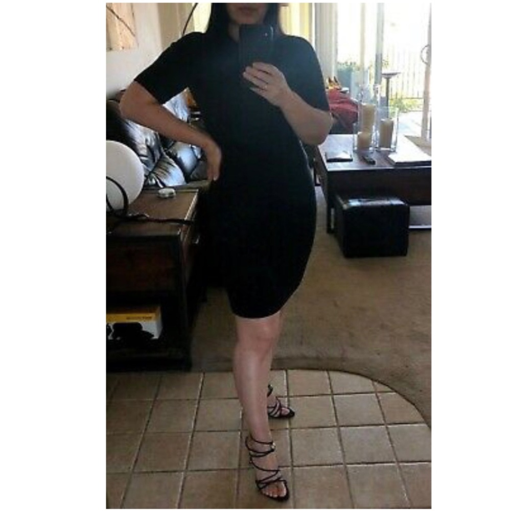 Everlane knit ribbed black sweater bodycon dress sz XS - Picture 2 of 6